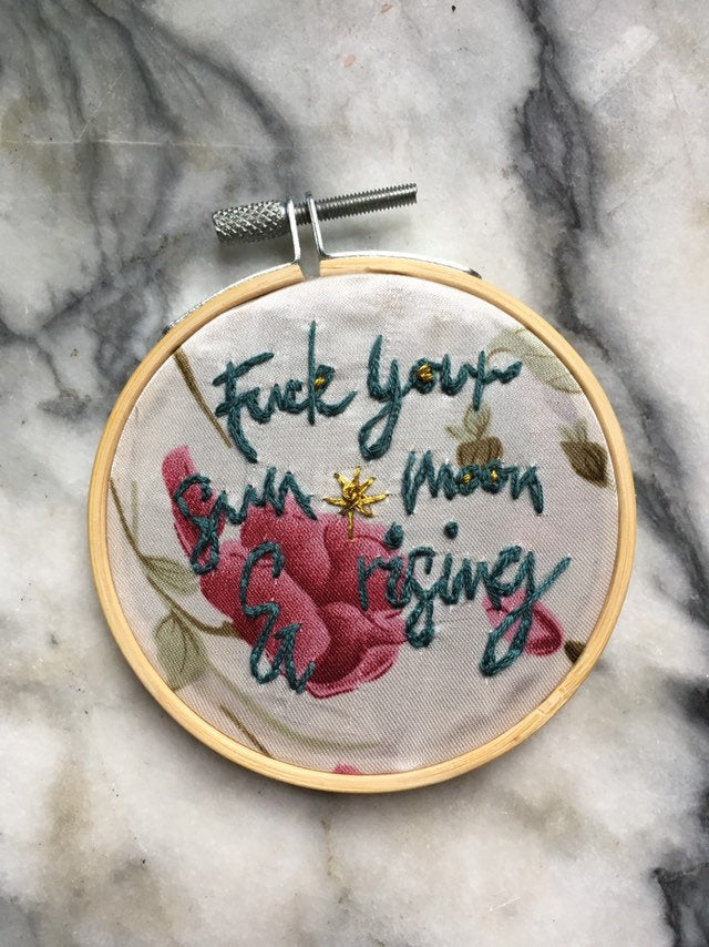 Sassy witch occult embroidery art