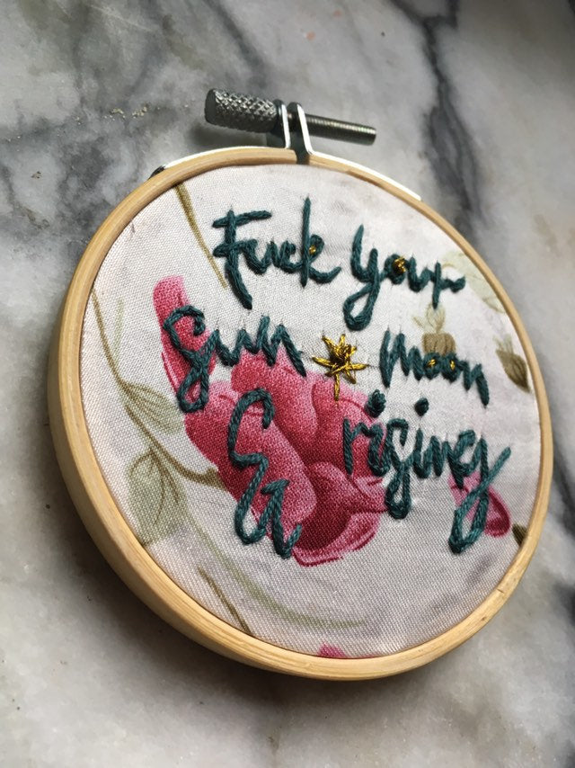 Sassy witch occult embroidery art