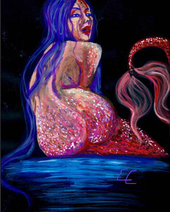Lorelei, original painting, mermaid siren artwork