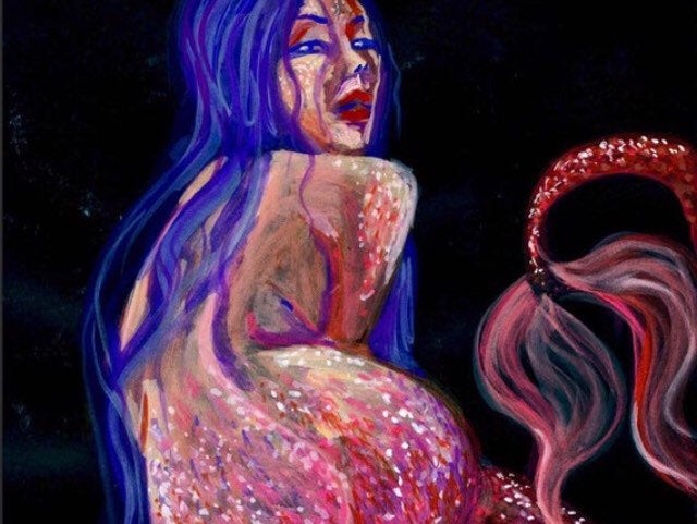 Lorelei, original painting, mermaid siren artwork